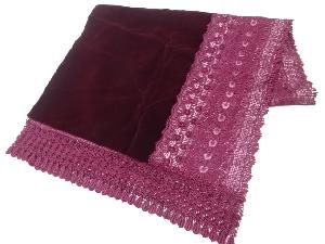 リサイクル　ビロードレース花模様ショール